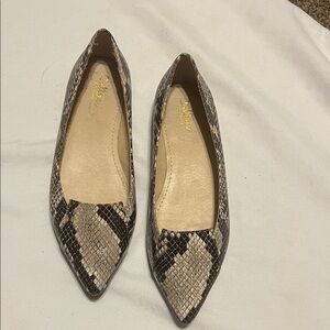 Callisto snake skin pointy toe flats